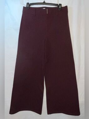 PAIGE Aubergine Wide Leg Trousers | High Rise | Cropped